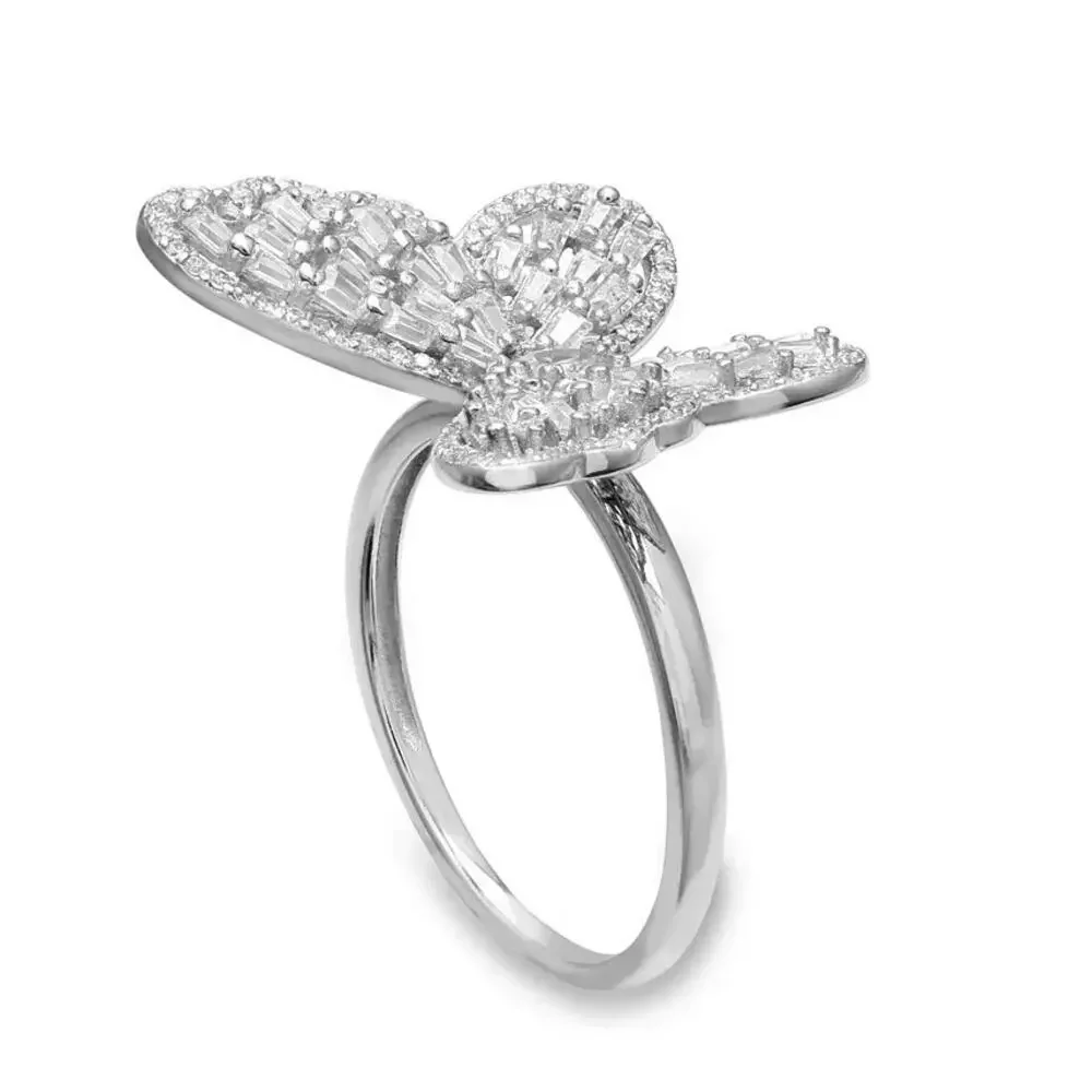 Sterling Silver CZ Baguette Ring | Sparkle Statement - Picture 2 of 4